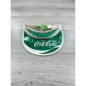 Vintage Coca-Cola Hat Cap Visor Rope Green Stretch Americana Soda Fountain 70s